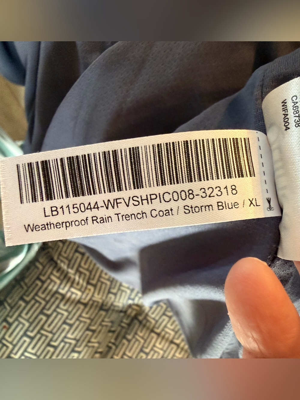 Quince Weatherproof Long Hooded Rain Trench Coat Storm Blue XL - Picture 6 of 8